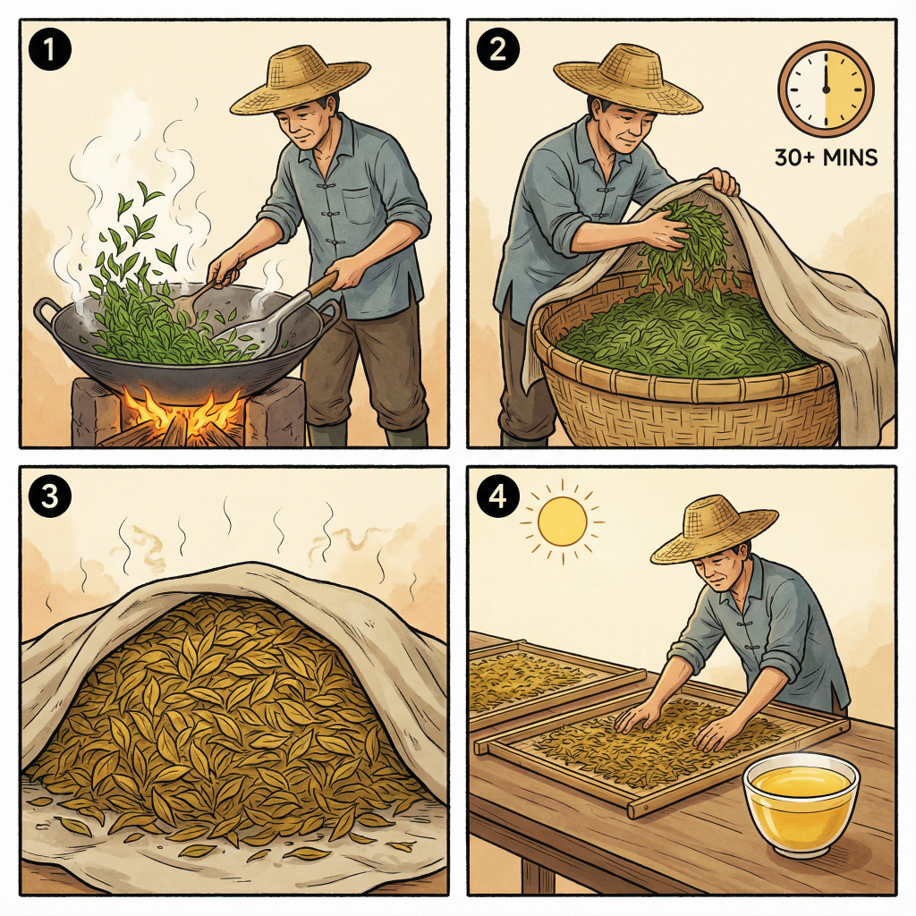 黄茶制作流程图